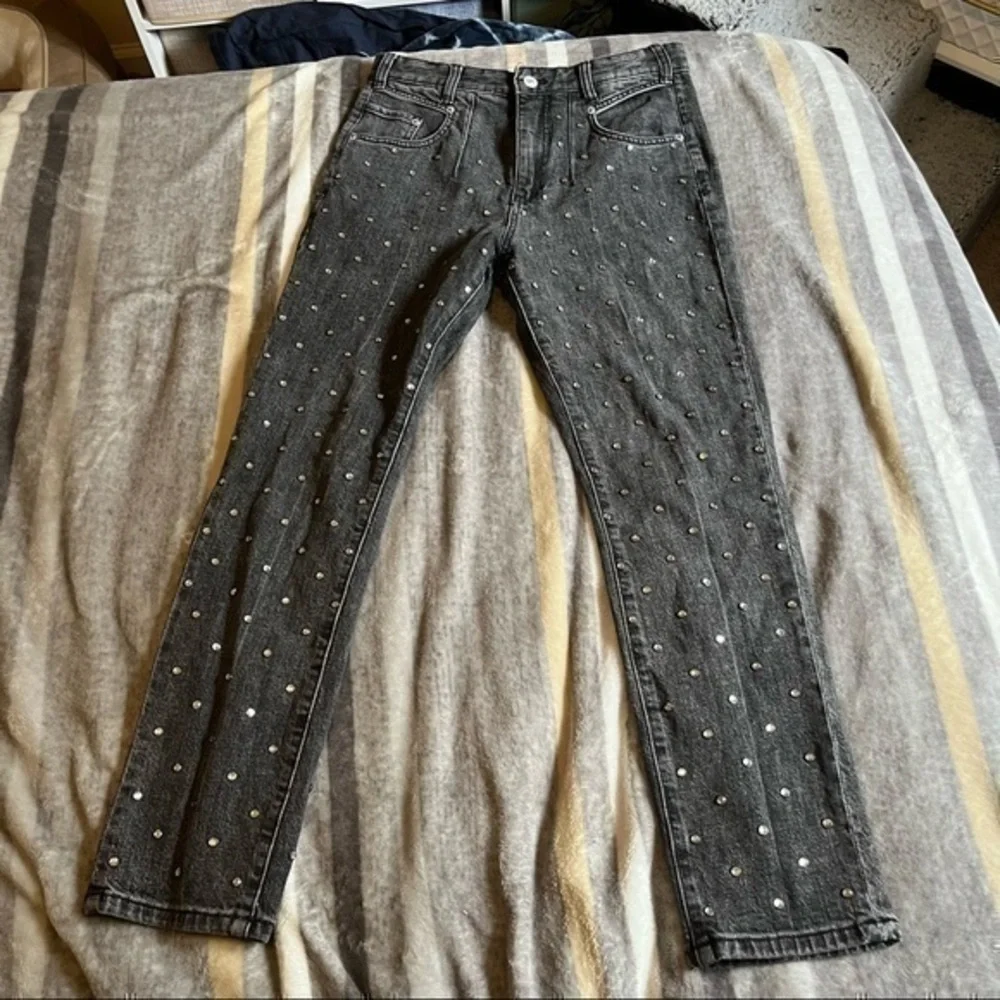 Anthropologie Pilcro and the Letterpress bedazzled high waisted skinny jeans